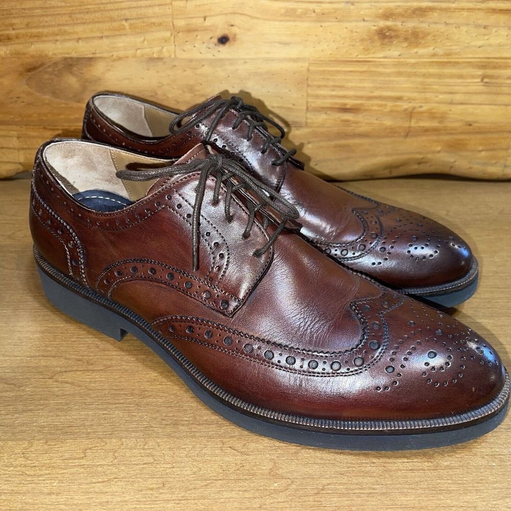 Gordon Rush Shoes Men 10 Brown Wingtip‎ Oxford Dressy Dance Wedding Business